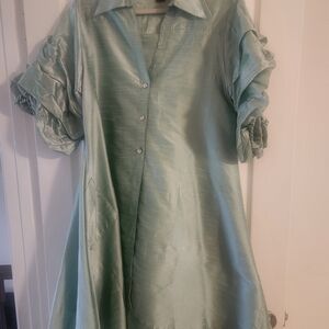 Chic High Low Dress in Sage Green